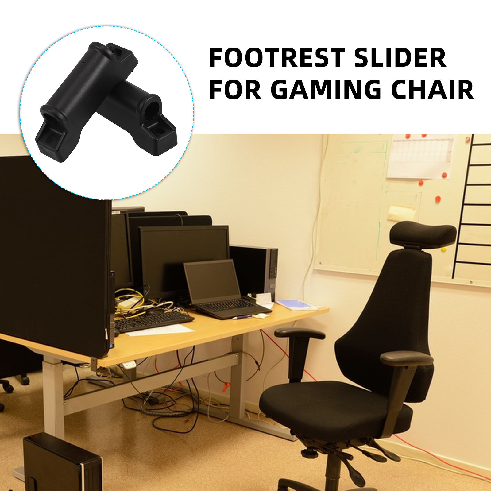Gaming Chair Cushion - 2Pcs Versatile Footrest Sliders for Recliner