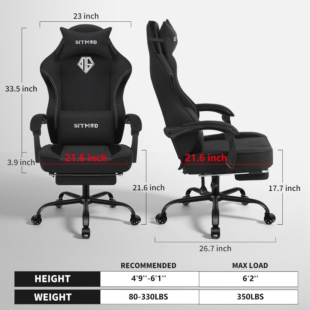 Ergonomic Gaming Chair with Fo - Gaming Chair Cushion ulasan dan harga
