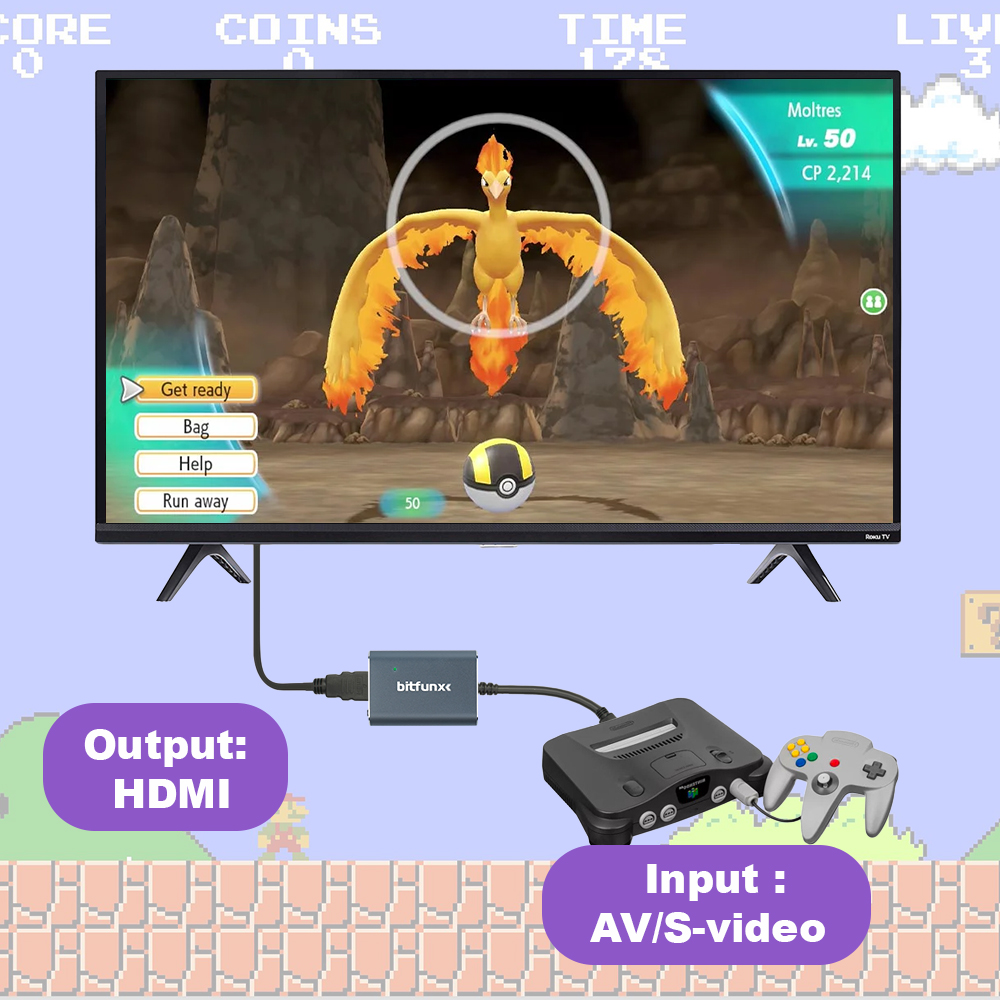 Bitfunx 720P Svideo / AV To HD - Gaming Console Vintage ulasan dan harga