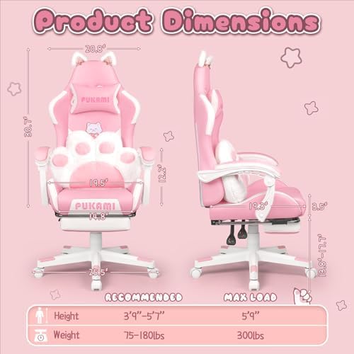 Pink Gaming Chair Cute with Ca - Gaming Chair Cushion ulasan dan harga