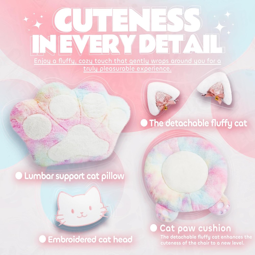 Gaming Chair Cute with Cat Ear - Gaming Chair Cushion ulasan dan harga