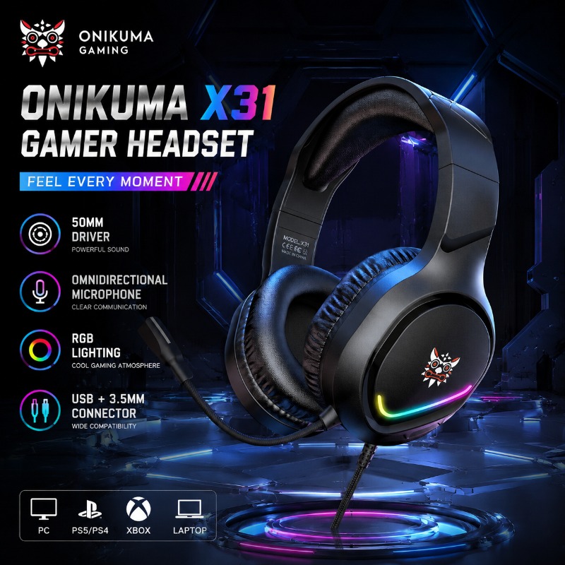 ONIKUMA X31 Gaming Headset Pro - Gaming Console Amazon ulasan dan harga
