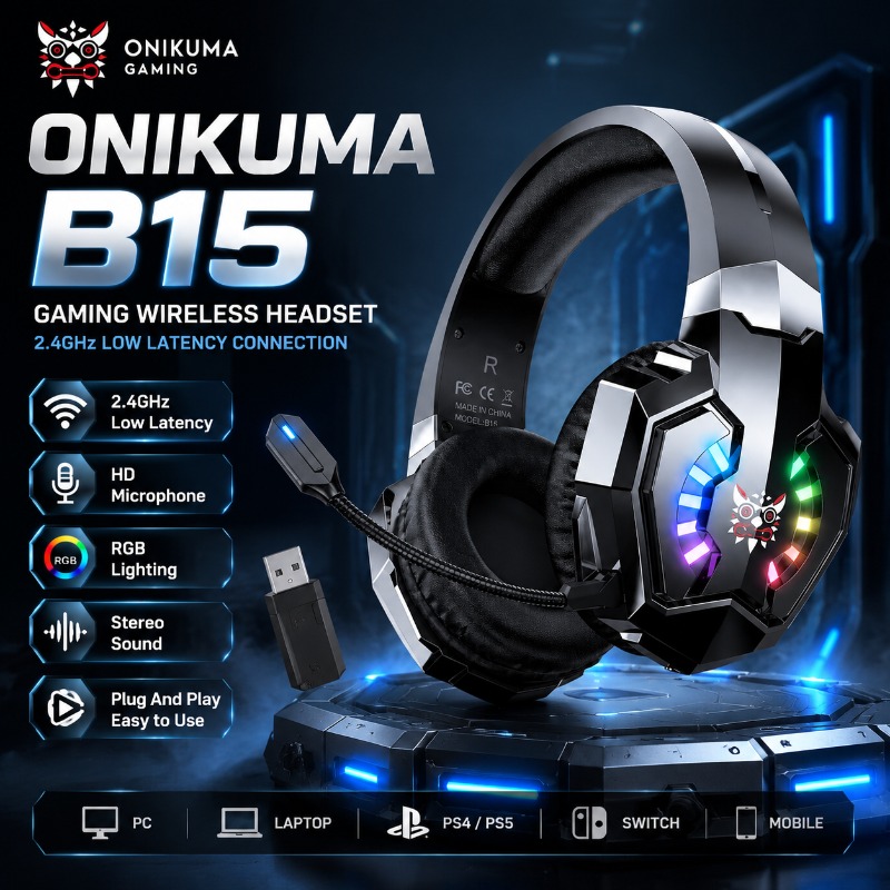 ONIKUMA B15 Gaming Headset Wir - Gaming Console Amazon ulasan dan harga