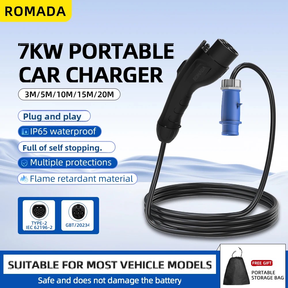 7KW 32A Electric Vehicle EV Po - Pc Gaming Handheld Console ulasan dan harga