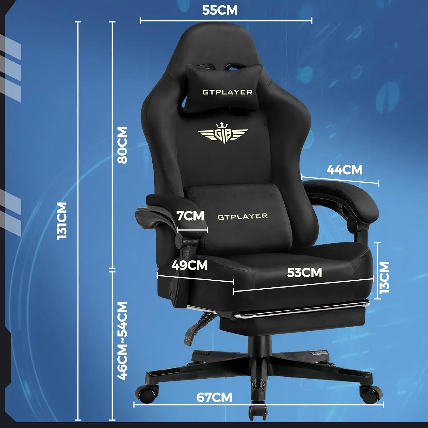 Big and Tall Gaming Chair Fabr - Gaming Chair Cushion ulasan dan harga