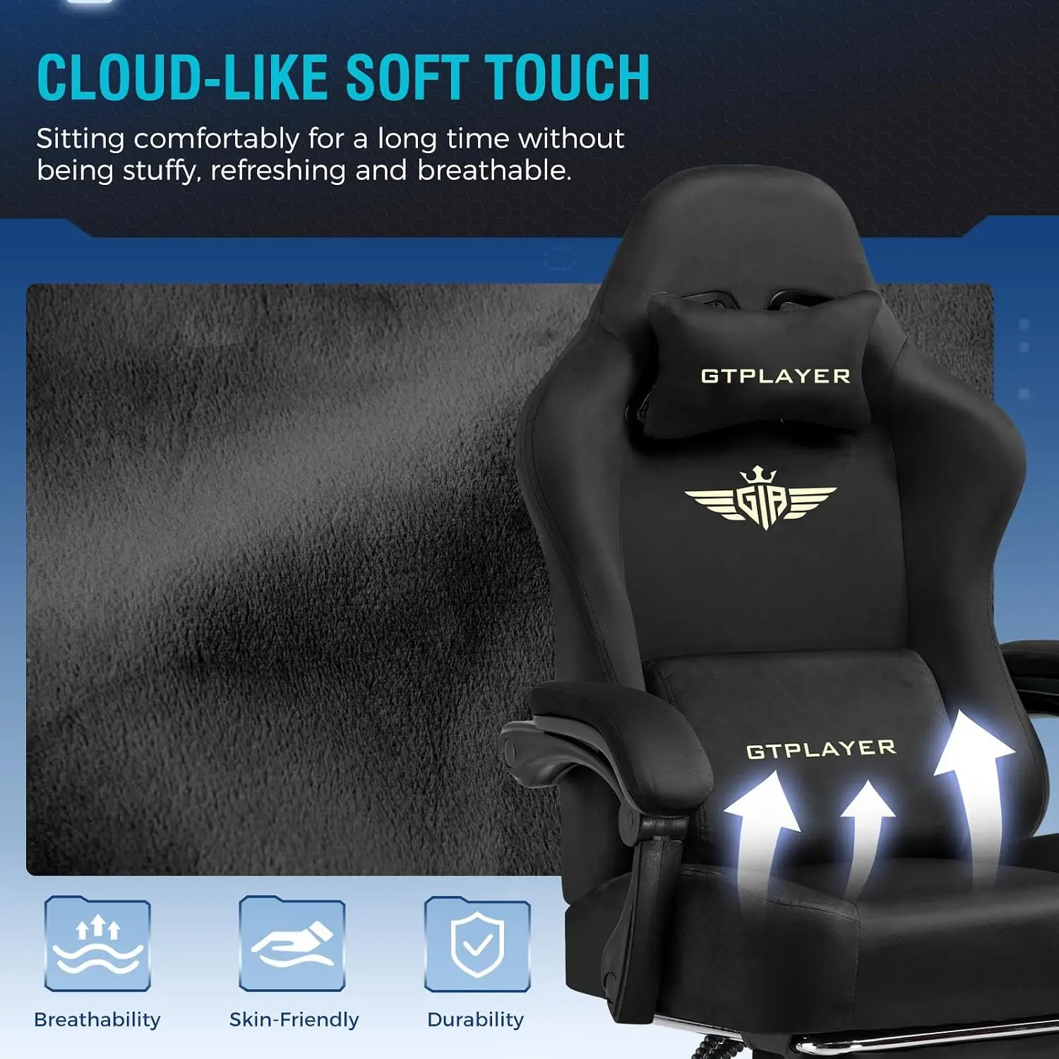 Big and Tall Gaming Chair Fabr - Gaming Chair Cushion ulasan dan harga