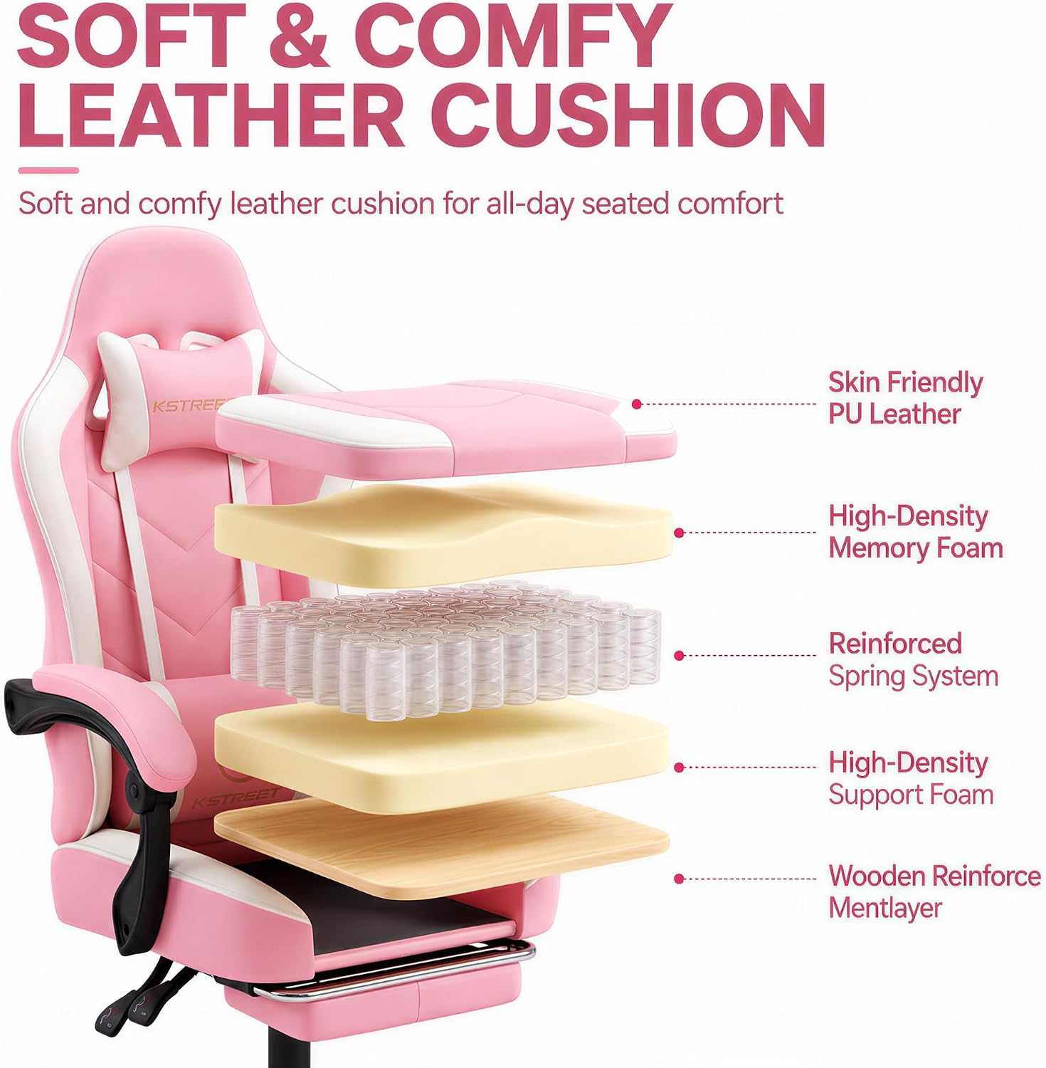 Ergonomic High Back Gaming Cha - Gaming Chair Cushion ulasan dan harga